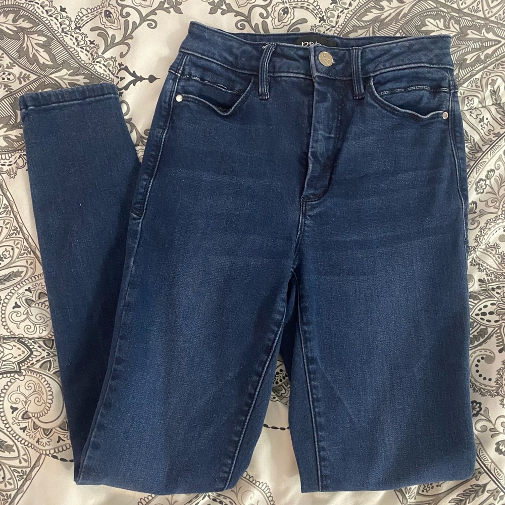 Bebe Dark Blue High Rise Skinny Jeans